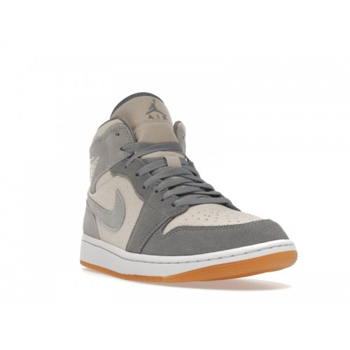 Кроссы Jordan 1 Mid SE Coconut Milk Particle Grey - мужская сетка размеров