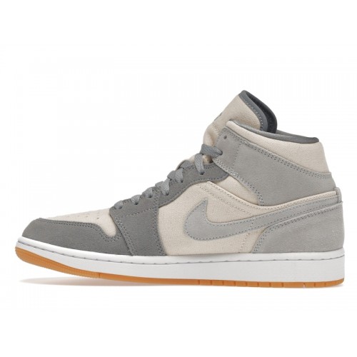 Кроссы Jordan 1 Mid SE Coconut Milk Particle Grey - мужская сетка размеров