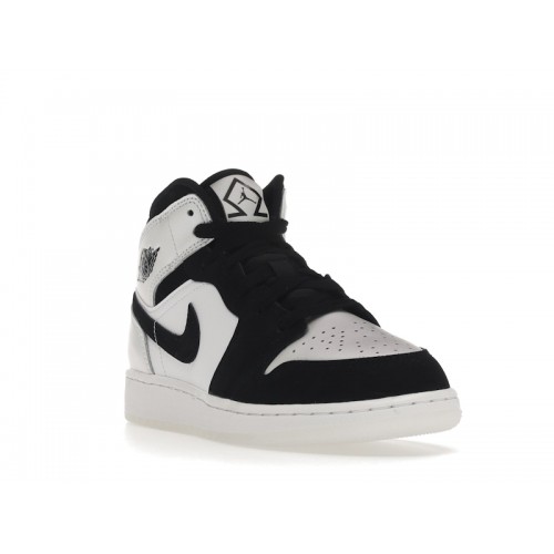 Кроссы Jordan 1 Mid Diamond Shorts (GS) - подростковая сетка размеров