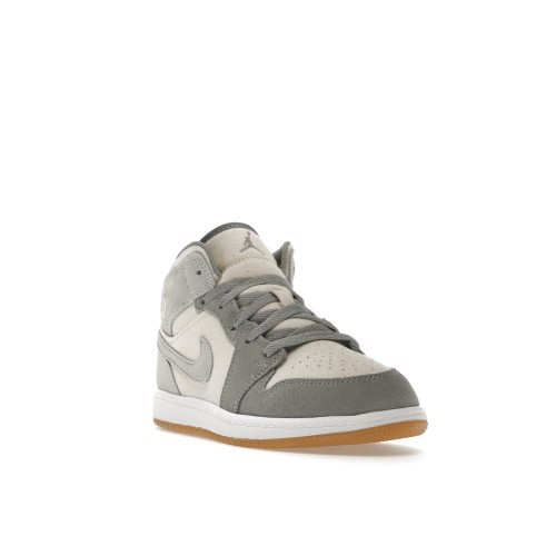Кроссы Jordan 1 Mid SE Coconut Milk Particle Grey (PS) - подростковая сетка размеров