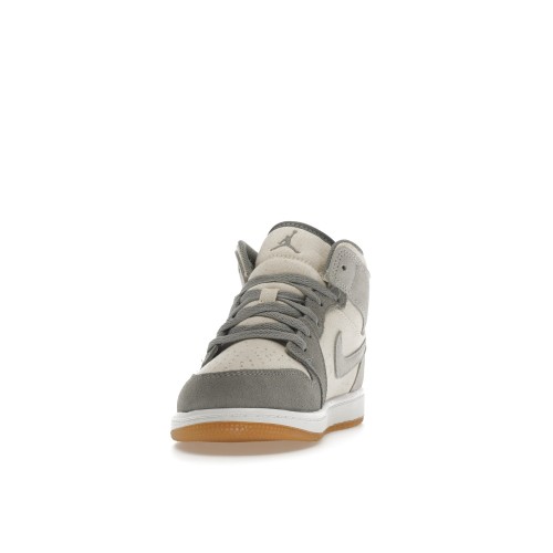 Кроссы Jordan 1 Mid SE Coconut Milk Particle Grey (PS) - подростковая сетка размеров