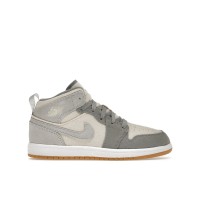 Детские кроссовки Jordan 1 Mid SE Coconut Milk Particle Grey (PS)