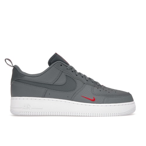 Кроссы Nike Air Force 1 Low LV8 Smoke Grey Red Reflective Swoosh - мужская сетка размеров