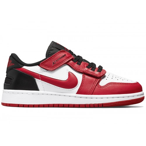 Air Jordan 1 Low FlyEase GS White Gym Red - подростковая сетка размеров