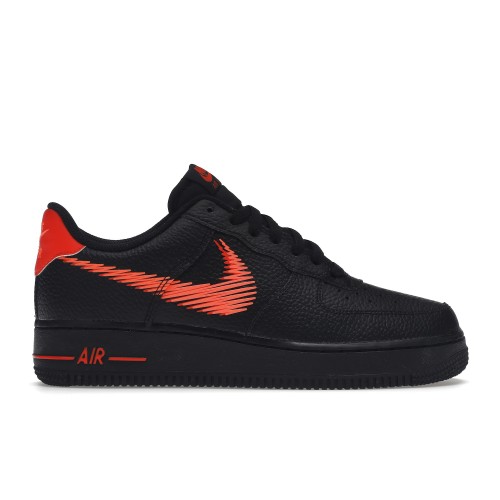 Кроссы Nike Air Force 1 Low Zig Zag Black Orange - мужская сетка размеров