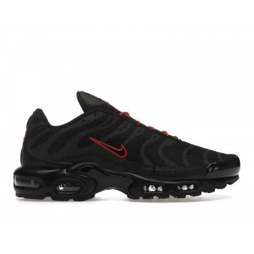 Кроссы Nike Air Max Plus Black Red Reflective - мужская сетка размеров