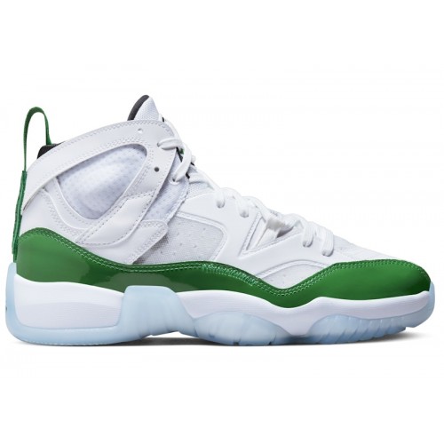 Кроссы Jordan Jumpman Two Trey White Black Lucky Green - мужская сетка размеров