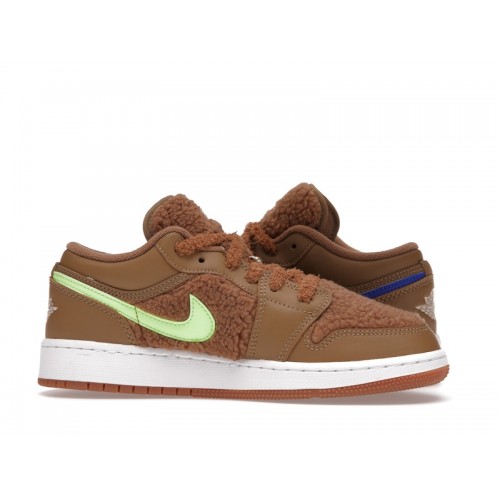 Кроссы Jordan 1 Low Utility Teddy Bear (GS) - подростковая сетка размеров