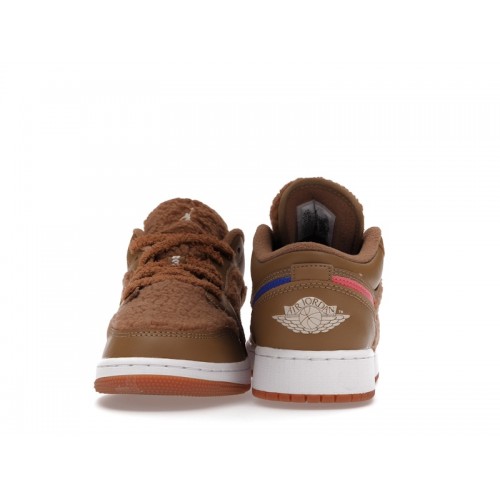 Кроссы Jordan 1 Low Utility Teddy Bear (GS) - подростковая сетка размеров