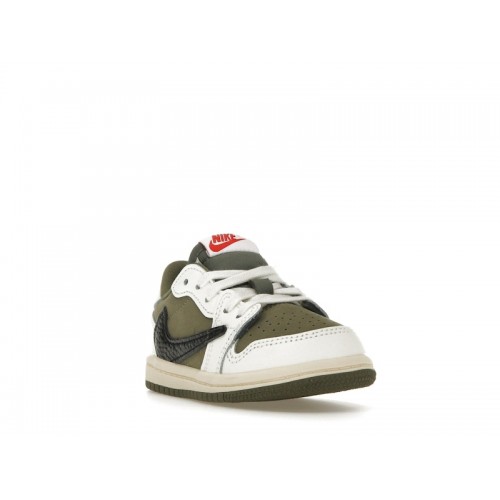 Кроссы Jordan 1 Retro Low OG SP Travis Scott Medium Olive (TD) - детская сетка размеров