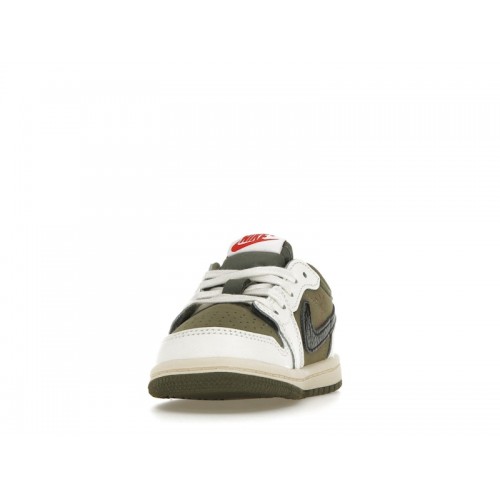 Кроссы Jordan 1 Retro Low OG SP Travis Scott Medium Olive (TD) - детская сетка размеров