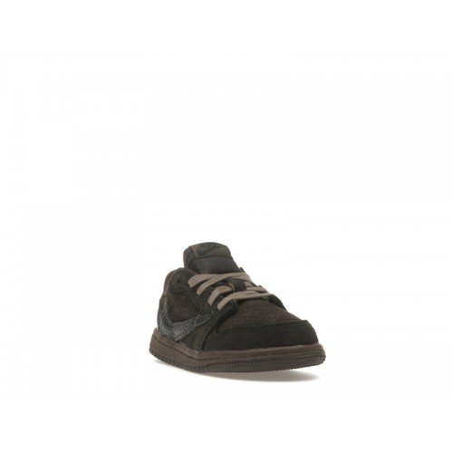 Кроссы Jordan 1 Retro Low OG SP Travis Scott Velvet Brown (TD) - детская сетка размеров