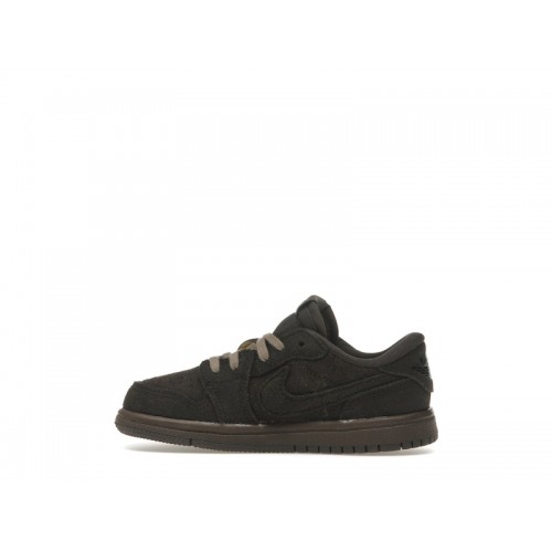 Кроссы Jordan 1 Retro Low OG SP Travis Scott Velvet Brown (TD) - детская сетка размеров