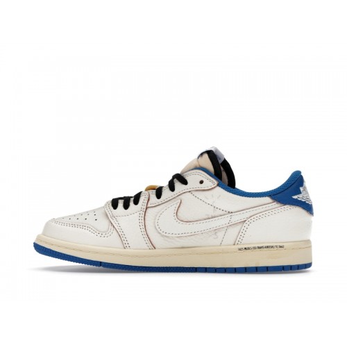 Fragment Design x Travis Scott x Air Jordan 1 Retro Low OG SP PS Sail Military Blue - детская сетка размеров