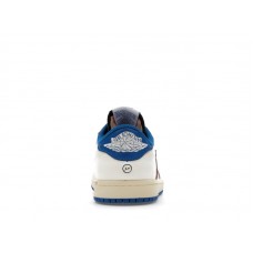 Детские Jordan 1 Retro Low OG SP Fragment x Travis Scott Sail Military Blue (PS)