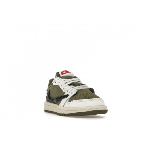 Кроссы Jordan 1 Retro Low OG SP Travis Scott Medium Olive (PS) - детская сетка размеров