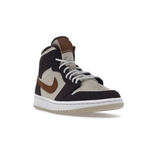 Кроссы Jordan 1 Mid SE Brown Basalt Oatmeal (W) - женская сетка размеров