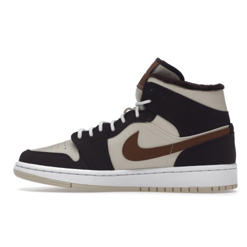 Кроссы Jordan 1 Mid SE Brown Basalt Oatmeal (W) - женская сетка размеров