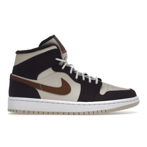Кроссы Jordan 1 Mid SE Brown Basalt Oatmeal (W) - женская сетка размеров