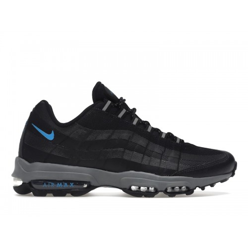 Кроссы Nike Air Max 95 Ultra Black Blue Grey - мужская сетка размеров