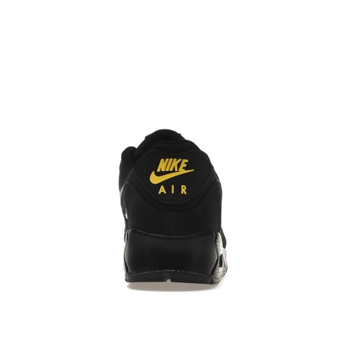 Кроссы Nike Air Max 90 Black Yellow Strike Metallic Cool Grey - мужская сетка размеров