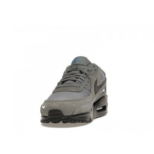 Кроссы Nike Air Max 90 Smoke Grey Light Photo Blue - мужская сетка размеров