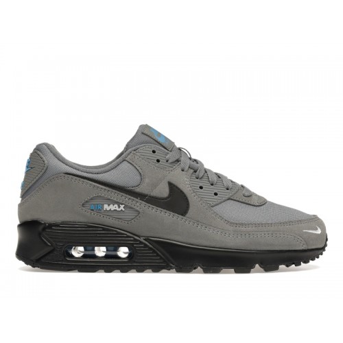 Кроссы Nike Air Max 90 Smoke Grey Light Photo Blue - мужская сетка размеров