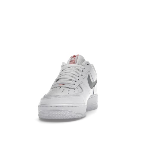 Кроссы Nike Air Force 1 Low Reflective Swoosh White University Red - мужская сетка размеров