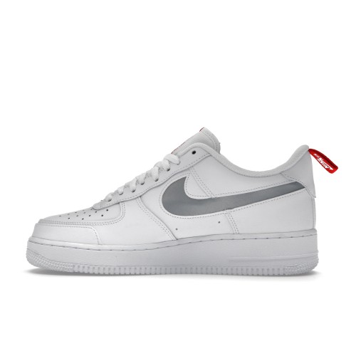 Кроссы Nike Air Force 1 Low Reflective Swoosh White University Red - мужская сетка размеров