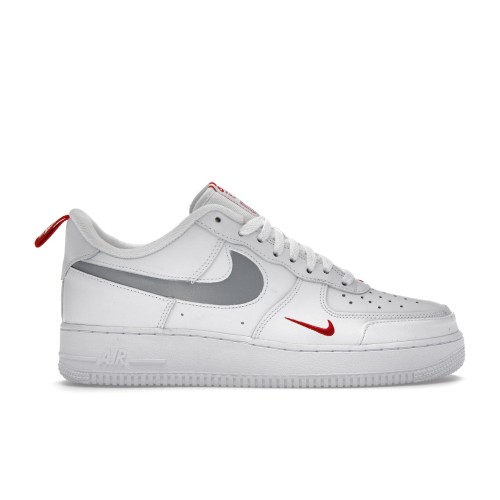 Кроссы Nike Air Force 1 Low Reflective Swoosh White University Red - мужская сетка размеров