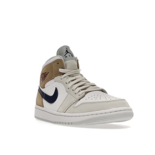 Кроссы Jordan 1 Mid Tan Suede - мужская сетка размеров