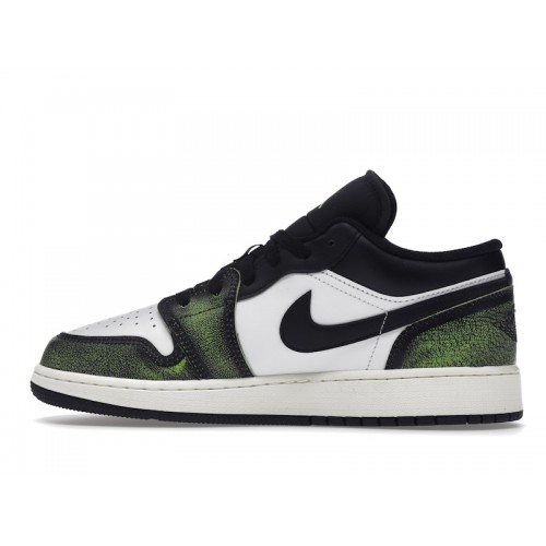 Кроссы Jordan 1 Low Wear Away Electric Green (GS) - подростковая сетка размеров
