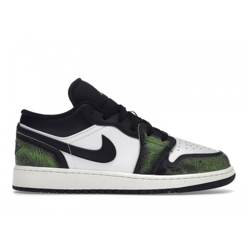 Кроссы Jordan 1 Low Wear Away Electric Green (GS) - подростковая сетка размеров