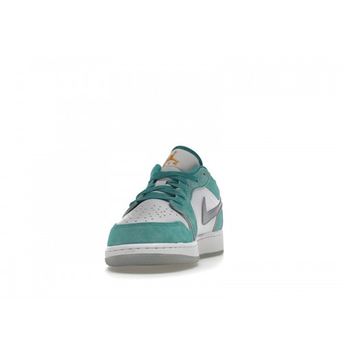 Кроссы Jordan 1 Low New Emerald (GS) - подростковая сетка размеров