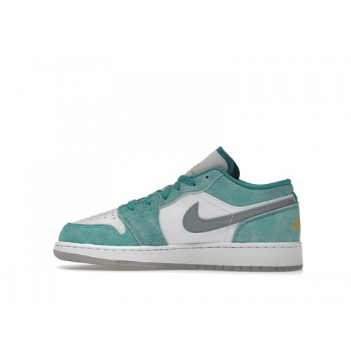 Кроссы Jordan 1 Low New Emerald (GS) - подростковая сетка размеров