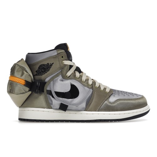 Кроссы Jordan 1 Retro High OG SP Utility Neutral Olive Light Steel Grey - мужская сетка размеров