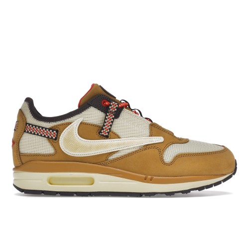 Кроссы Nike Air Max 1 Travis Scott Cactus Jack Wheat Lemon Drop - мужская сетка размеров