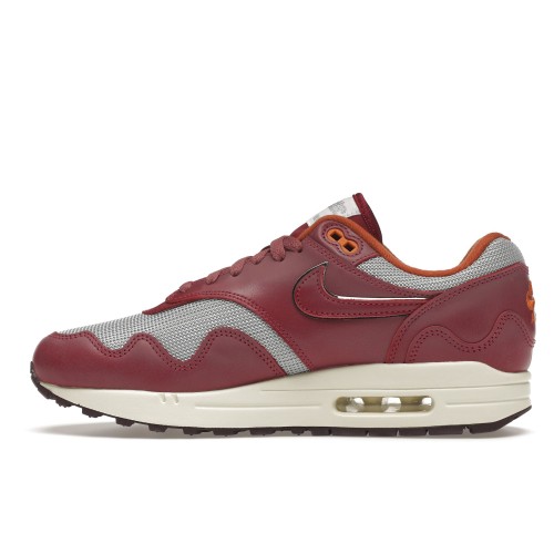 Кроссы Nike Air Max 1 Patta Waves Rush Maroon (with Bracelet) - мужская сетка размеров