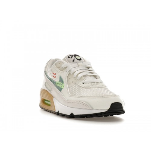 Кроссы Nike Air Max 90 SE Summit White Neptune Green (W) - женская сетка размеров