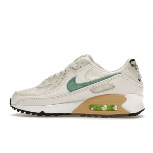 Кроссы Nike Air Max 90 SE Summit White Neptune Green (W) - женская сетка размеров