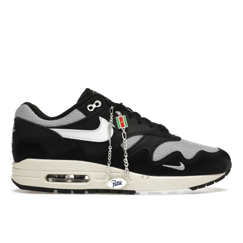 Кроссы Nike Air Max 1 Patta Waves Black (with Bracelet) - мужская сетка размеров