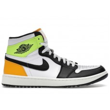 Jordan 1 Retro High Golf White University Gold Volt Black