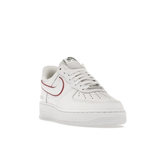 Кроссы Nike Air Force 1 Low Just Do It White Noble Green Metallic Silver University Red - мужская сетка размеров
