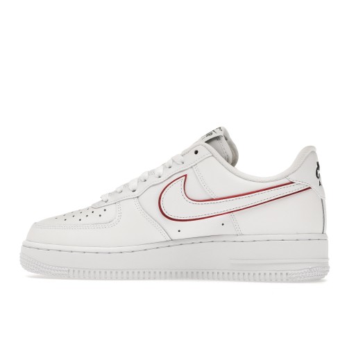 Кроссы Nike Air Force 1 Low Just Do It White Noble Green Metallic Silver University Red - мужская сетка размеров