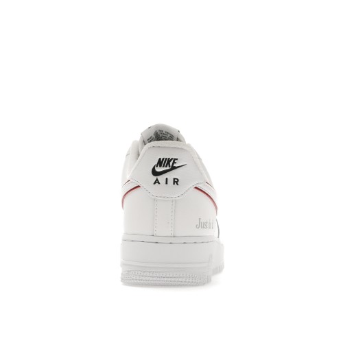 Кроссы Nike Air Force 1 Low Just Do It White Noble Green Metallic Silver University Red - мужская сетка размеров