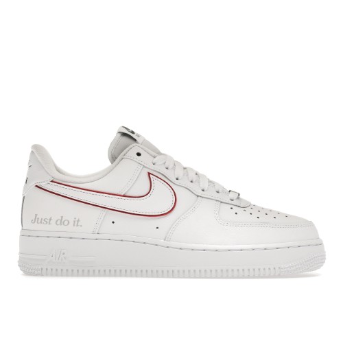 Кроссы Nike Air Force 1 Low Just Do It White Noble Green Metallic Silver University Red - мужская сетка размеров