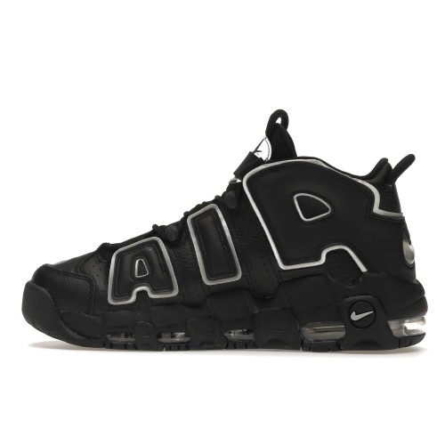 Кроссы Nike Air More Uptempo Black Silver (W) - женская сетка размеров