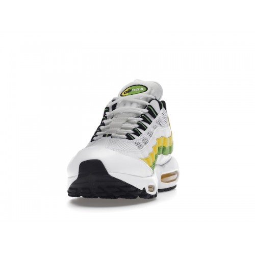 Кроссы Nike Air Max 95 Essential White Green Apple Tour Yellow - мужская сетка размеров