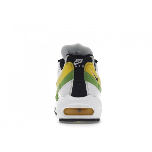 Кроссы Nike Air Max 95 Essential White Green Apple Tour Yellow - мужская сетка размеров