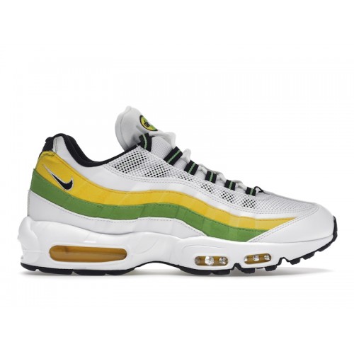 Кроссы Nike Air Max 95 Essential White Green Apple Tour Yellow - мужская сетка размеров